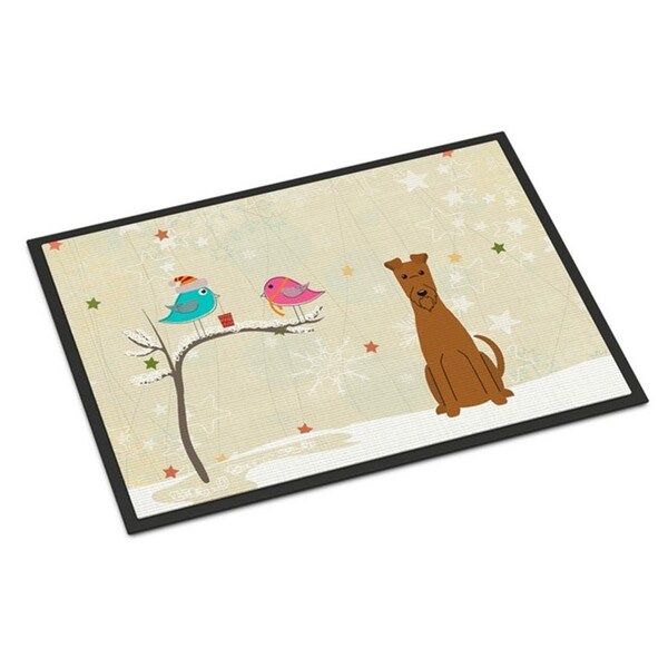 Carolines Treasures Christmas Presents Between Friends Irish Terrier Indoor or Outdoor Mat, 24 x 0.25 x 36 in. BB2534JMAT - main